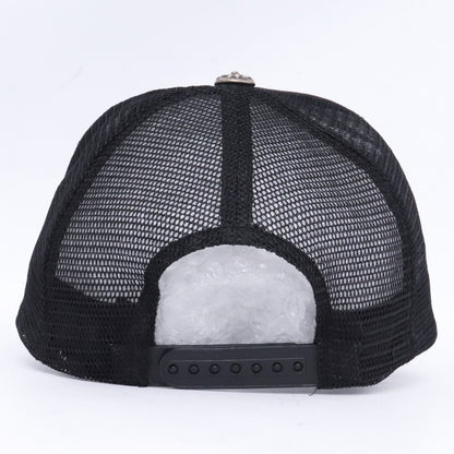 CHROME HEARTS Cemetery Cross Patch Trucker Cap Black Size F