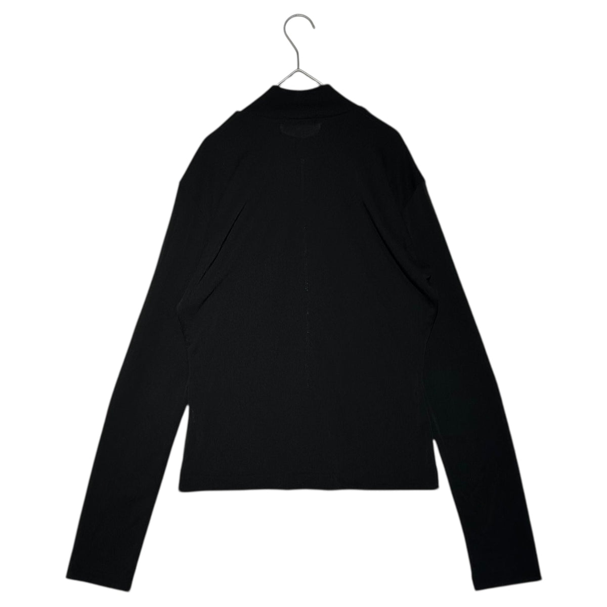 Y's Center Zip Pullover Sheer Mock Neck Top