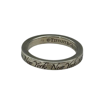 TIFFANY & CO. Notes Narrow Sterling Silver Ring Size JP 9