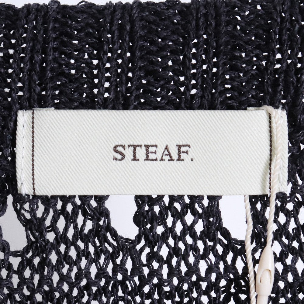 STEAF 26SS Hod Carrier Mesh Crewneck Sweater Black Size L