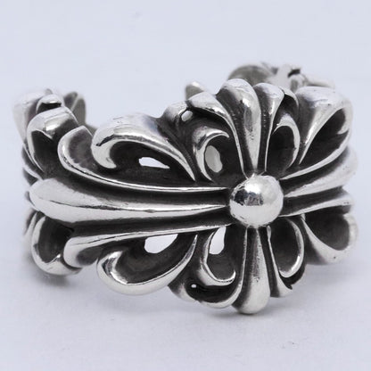 CHROME HEARTS Double Floral Cross Ring Silver Size ONE SIZE