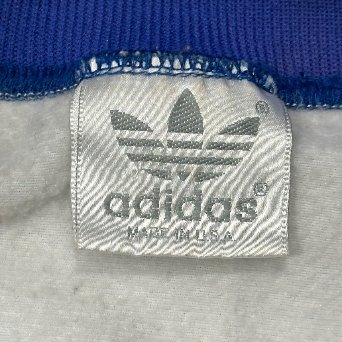 adidas 1980s Zip-Up Polyester Track Jacket Blue/White Size S