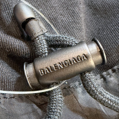 BALENCIAGA Oversized Logo Windbreaker Jacket Black Size 2