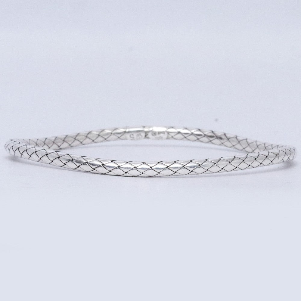 BOTTEGA VENET Intrecciato Bracelet Silver Size S