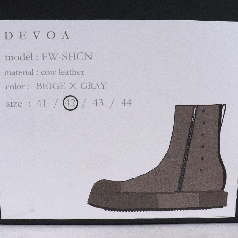 DEVOA Cow Nubuck Leather High-Top Sneakers EU 42 Size EU 42
