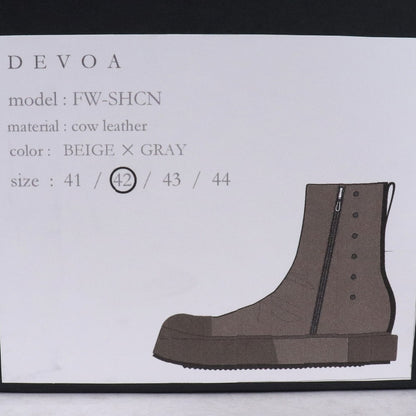DEVOA Cow Nubuck Leather High-Top Sneakers EU 42 Size EU 42