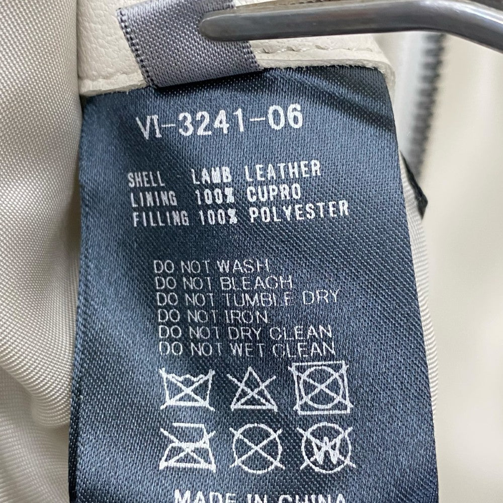 THE VIRIDI-ANNE 20AW Lamb Leather Biker Jacket White Size 3