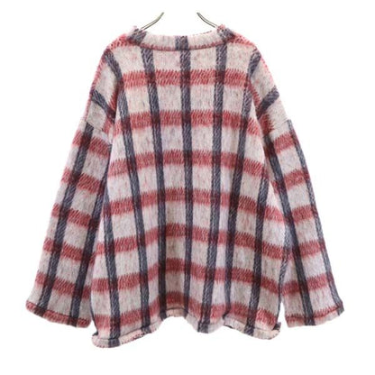 VAST 17AW Japan Wool Blend Plaid Shaggy Knit White Size 2