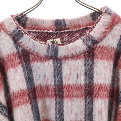VAST 17AW Japan Wool Blend Plaid Shaggy Knit White Size 2