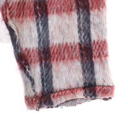 VAST 17AW Japan Wool Blend Plaid Shaggy Knit White Size 2