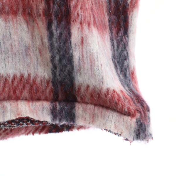 VAST 17AW Japan Wool Blend Plaid Shaggy Knit White Size 2