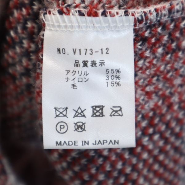 VAST 17AW Japan Wool Blend Plaid Shaggy Knit White Size 2
