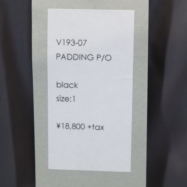 VAST 19AW Made in Japan Padded Pullover Jacket Black Size 1