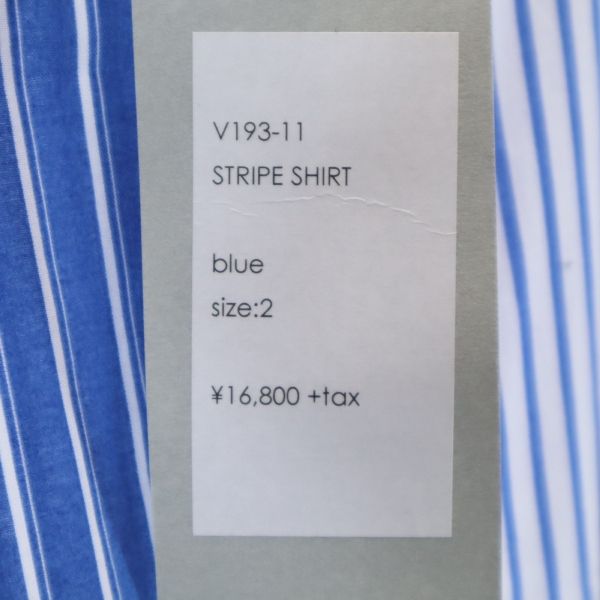 VAST 19SS Japan Stripe Long Sleeve Shirt Blue Size 2