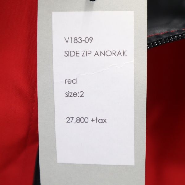 VAST 18AW Side Zip Anorak Hoodie Red Size 2