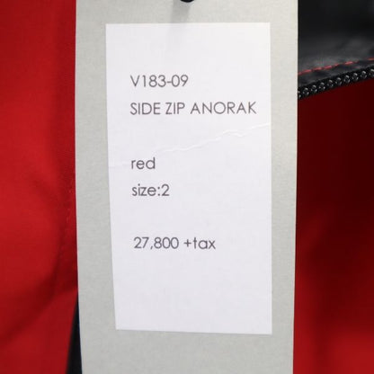 VAST 18AW Side Zip Anorak Hoodie Red Size 2