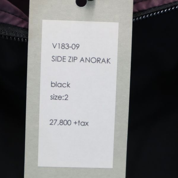 VAST 18AW Made in Japan Side Zip Anorak Hoodie Black Size 2