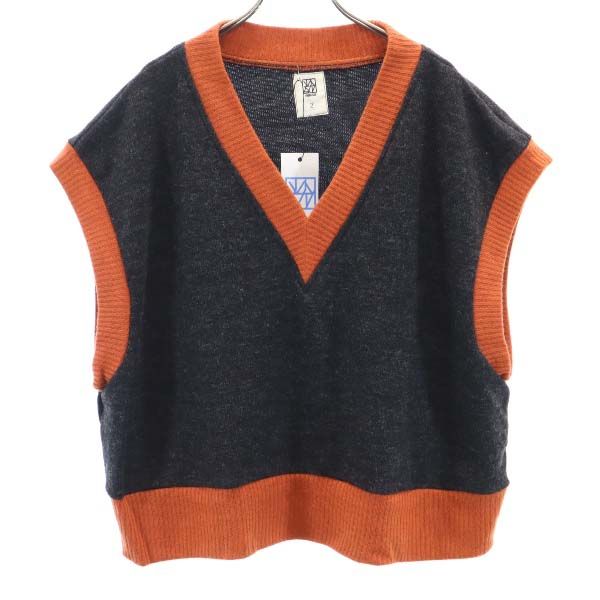 VAST 19AW Bicolor V-Neck Knit Vest Multi Size 2