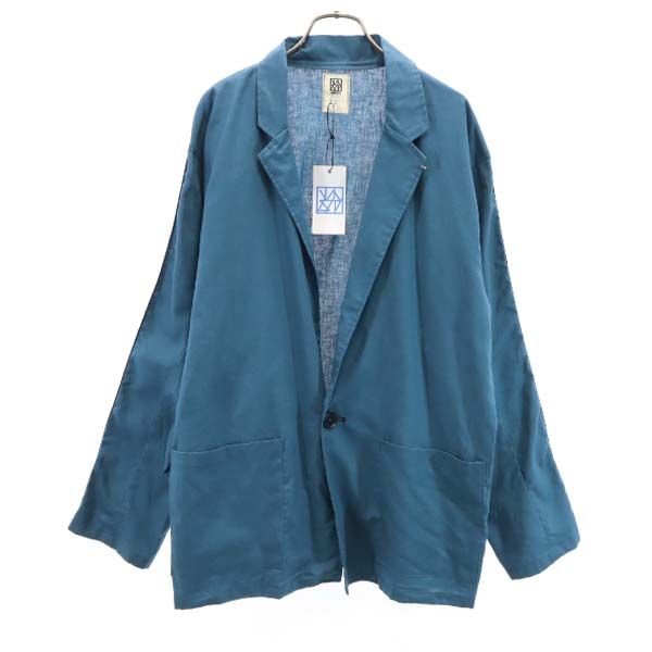 VAST 19SS Linen Blend Striped Jacket Blue Size 2