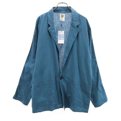 VAST 19SS Linen Blend Striped Jacket Blue Size 2