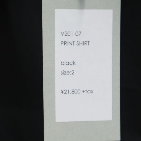 VAST 20SS Printed Long Sleeve Shirt Black Size 2