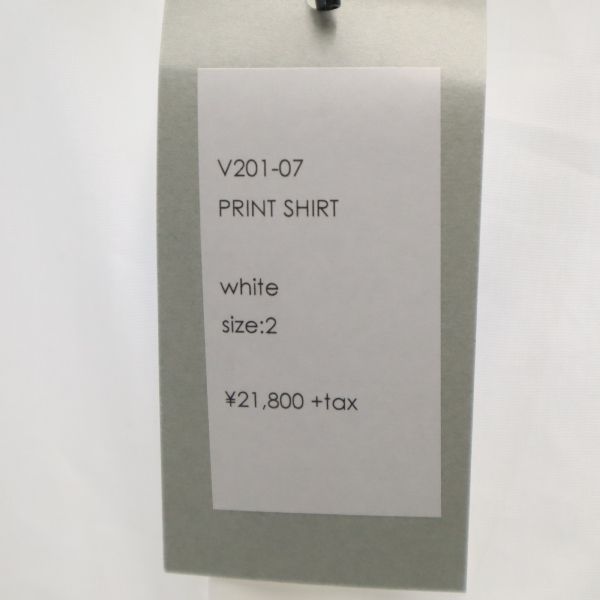 VAST 20SS Printed Long Sleeve Shirt White Size 2