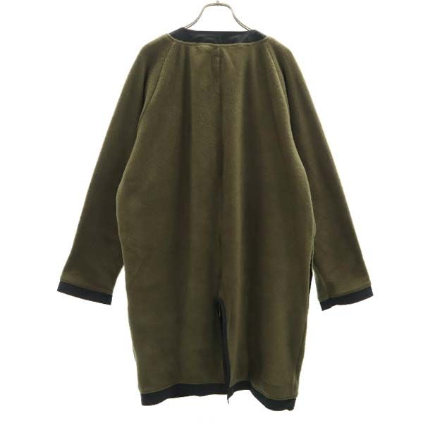 VAST 18AW Japan Collarless Fleece Long Jacket Khaki Size 2