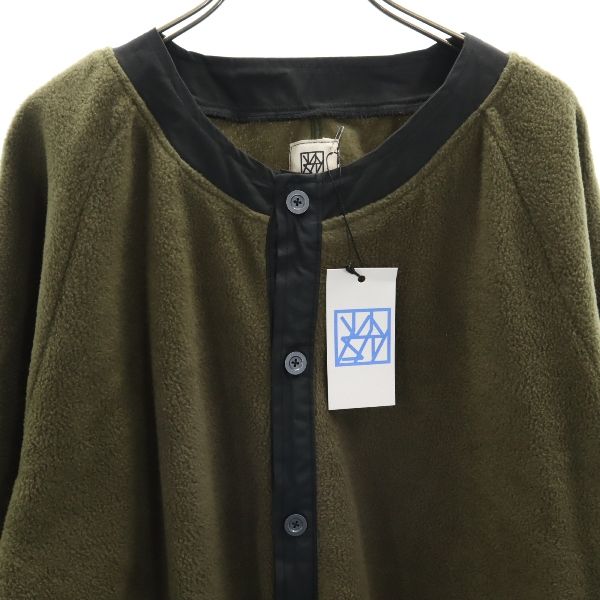 VAST 18AW Japan Collarless Fleece Long Jacket Khaki Size 2