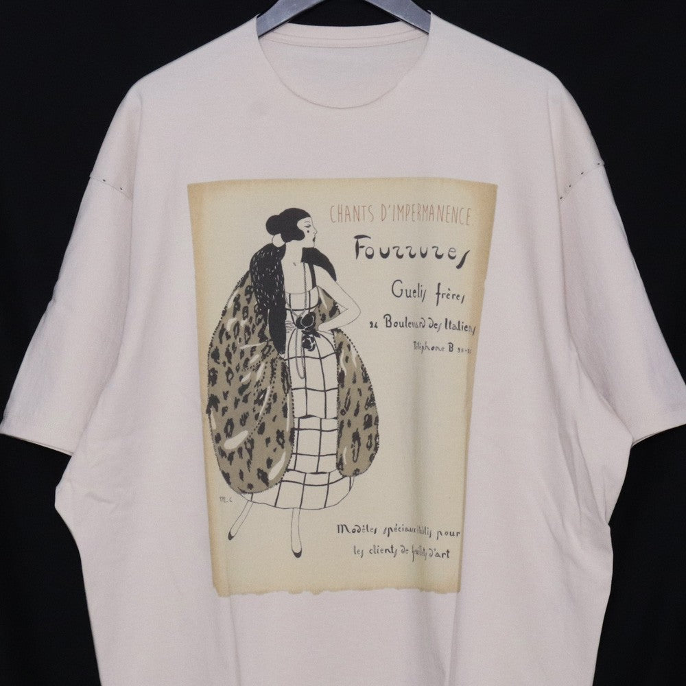 CROMAGNON Antique Print T-shirt Ecru Size 1