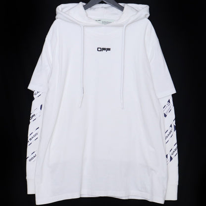 OFF-WHITE Airport Tape Layered Hoodie White Size M