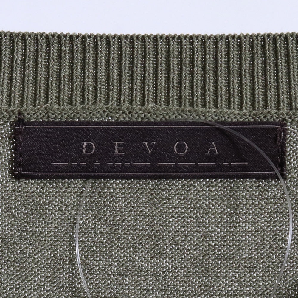 DEVOA 26AW Cotton Nylon Rayon SS Knit Green Size 2