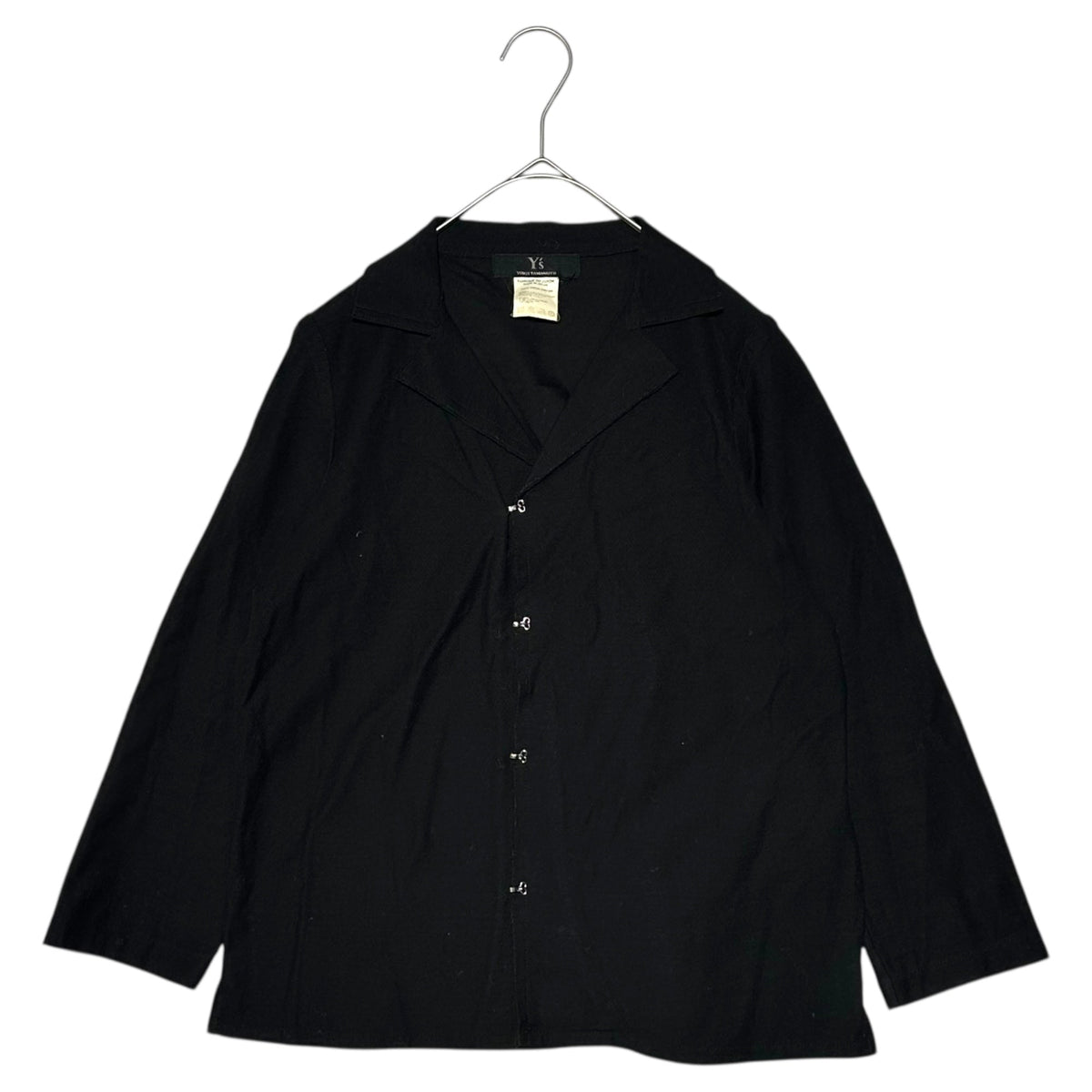 Y's Hook-Button Cotton Jacket Black Size 3