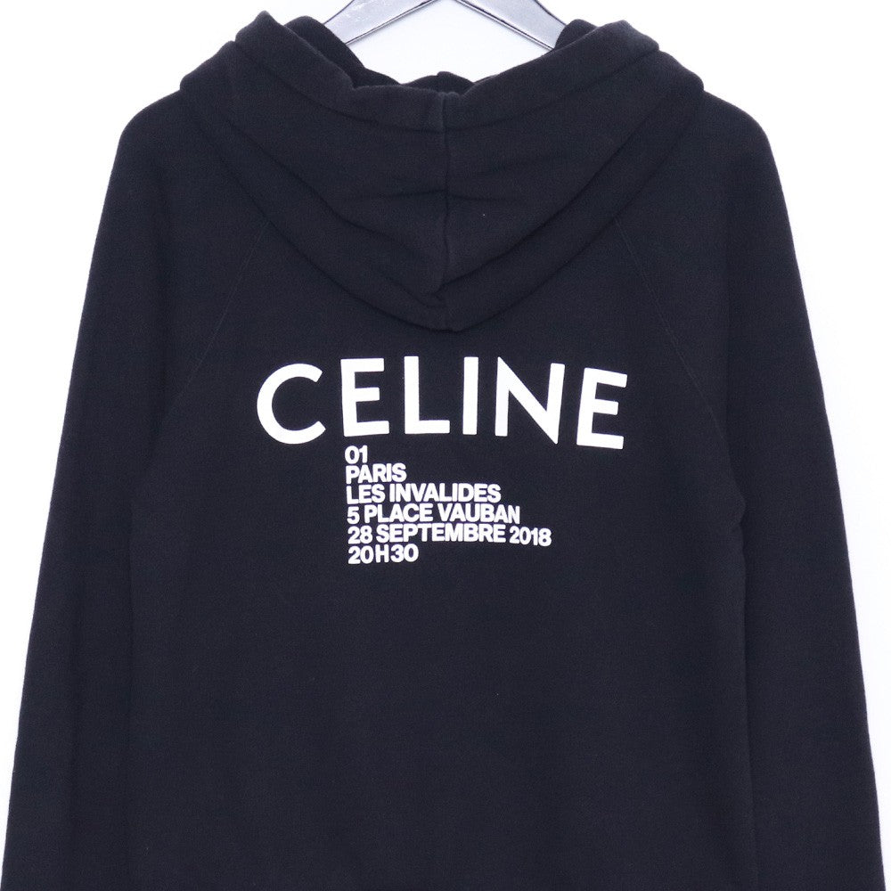 CELINE Back Print Logo Pullover Hoodie Black Size XS