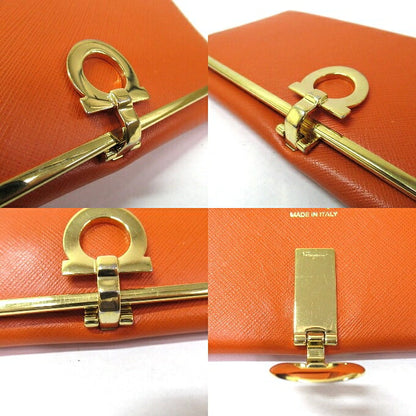 Salvatore Ferragamo Gancini Wallet Orange Size ONE SIZE