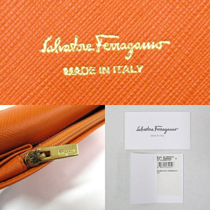 Salvatore Ferragamo Gancini Wallet Orange Size ONE SIZE