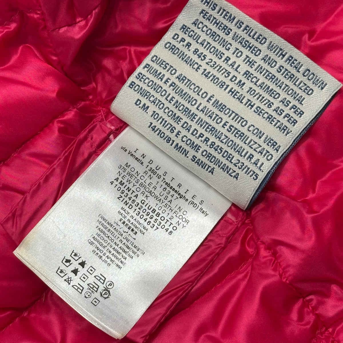 MONCLER AMITA Layered Ruffled Hem Light Jacket Pink Size 3