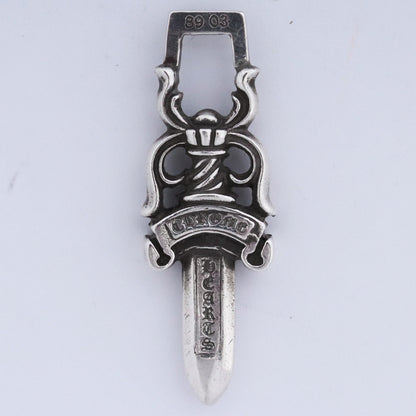 CHROME HEARTS Dagger Pendant Necklace Silver Size #10