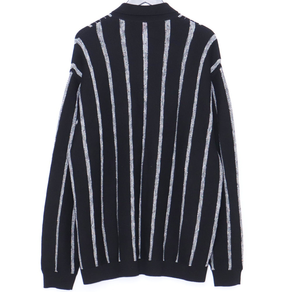 Supreme 24AW Speckle Stripe Zip Up Cardigan Black Size XL