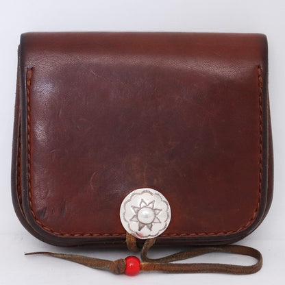 Goro's SV Concho Bi-fold Coin Pouch Red Brown Size F