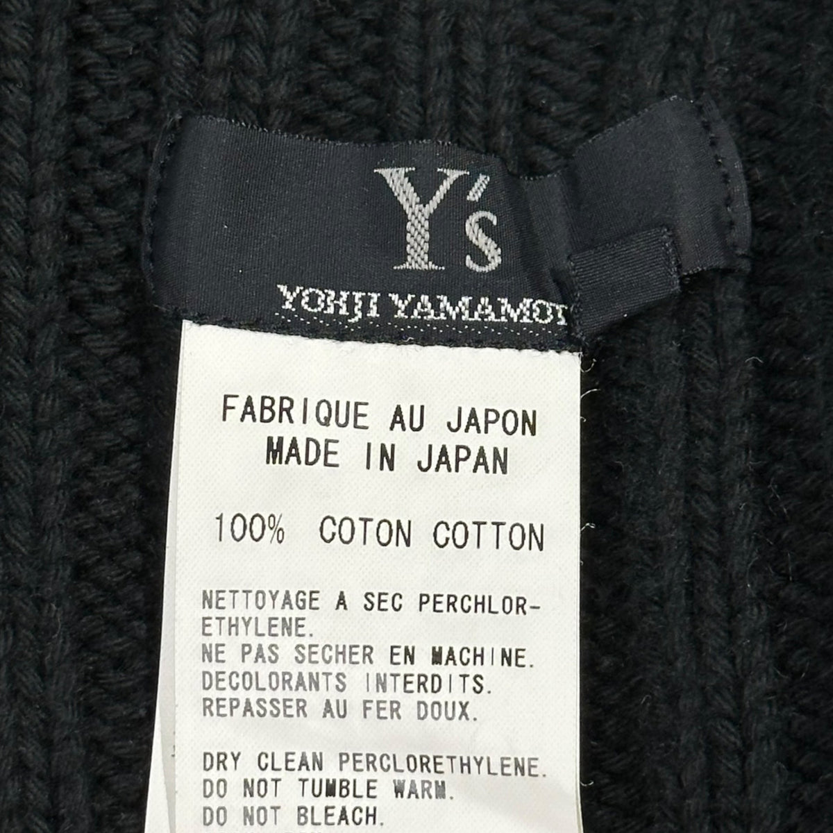 Y's Short Thick Ribbed Cotton Turtleneck Sweater Size 3