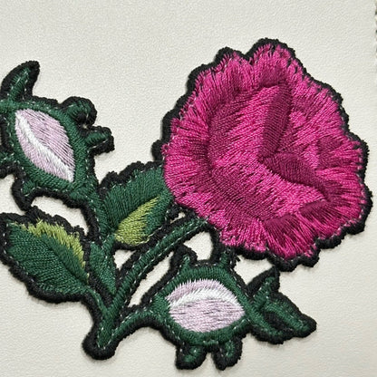GUCCI Sylvie-Web Rose Embroidered Shoulder Bag