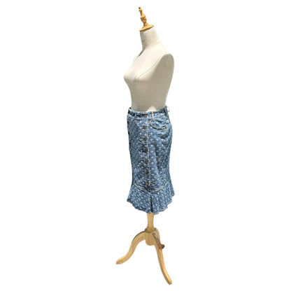 LOUIS VUITTON Monogram Denim Mermaid Skirt Size 36