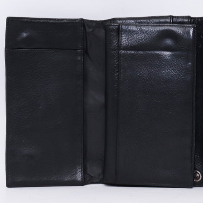 Chrome Hearts Wave Wallet Heart Button Heavy Leather Size F