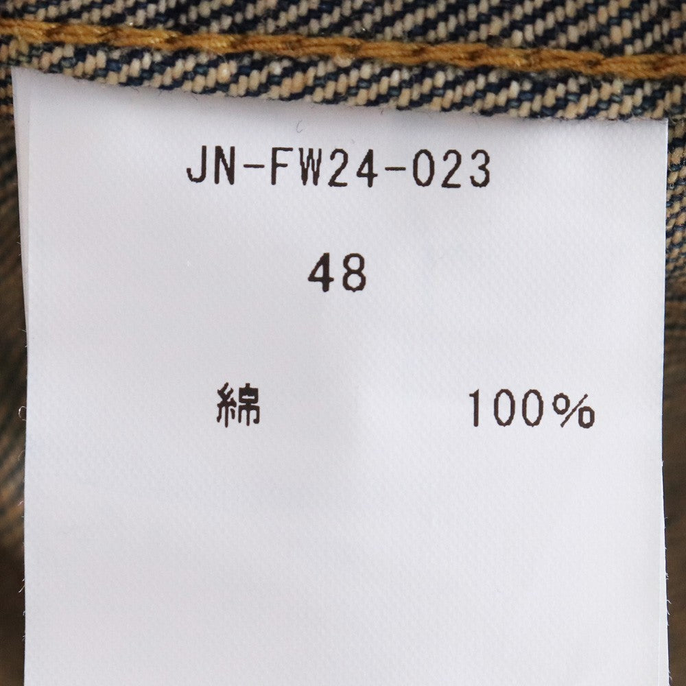 JUN NAKAYAMA 24AW Fringe Indigo Denim Shirt Size 48