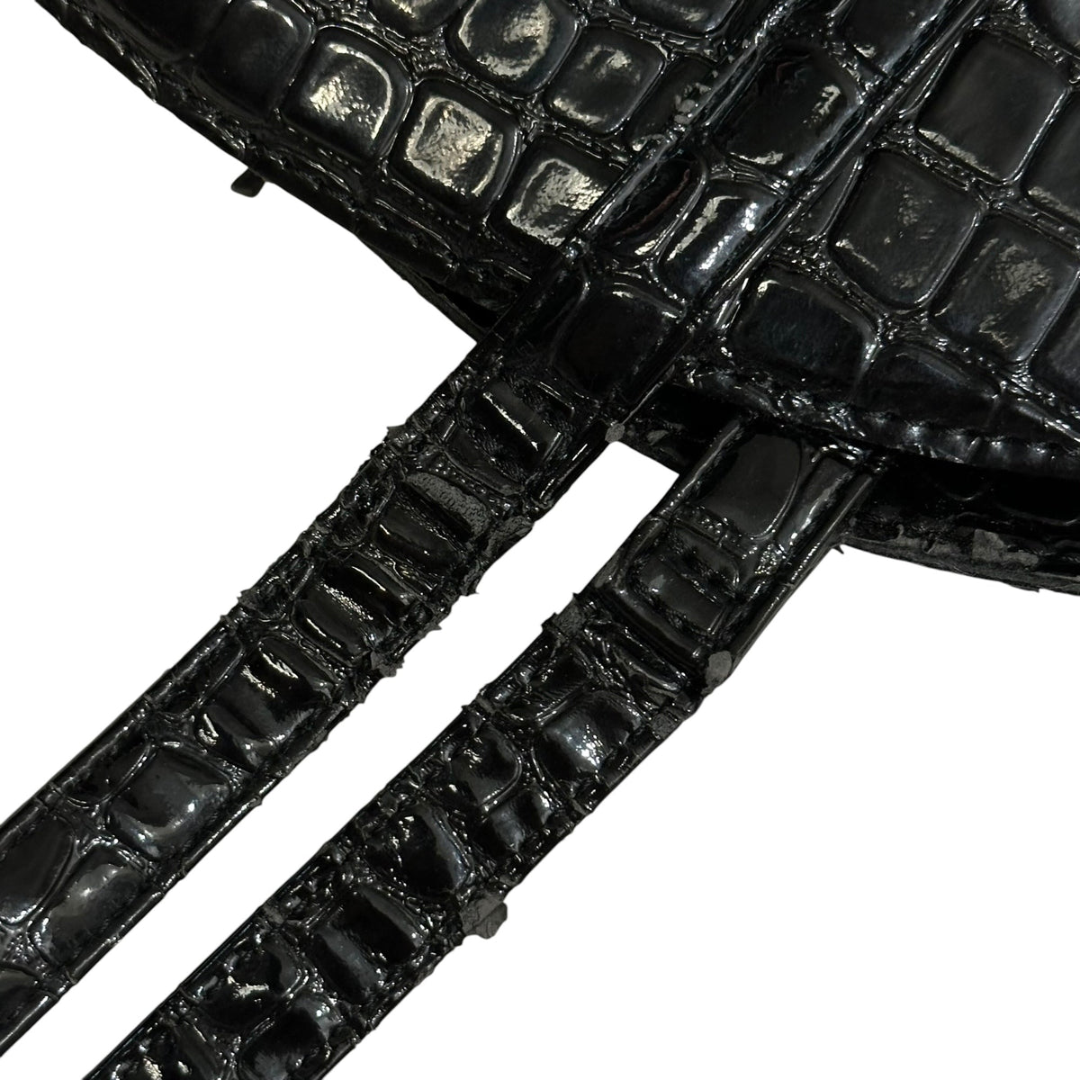 Comme des Garcons JUNYA WATANABE Croco-Embossed Circle Tote