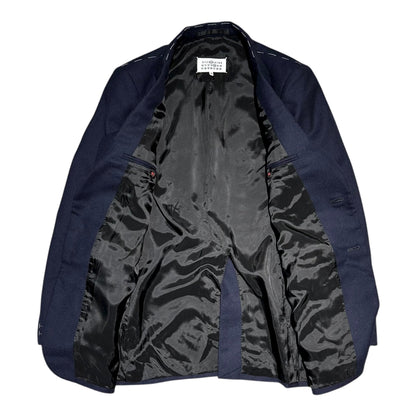 MAISON MARGIELA 22AW Stitch Wool Blazer Navy Jacket Size 44