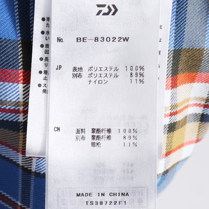 DAIWA PIER39 Tech Elbow Patch Flannel Shirt Blue Size M