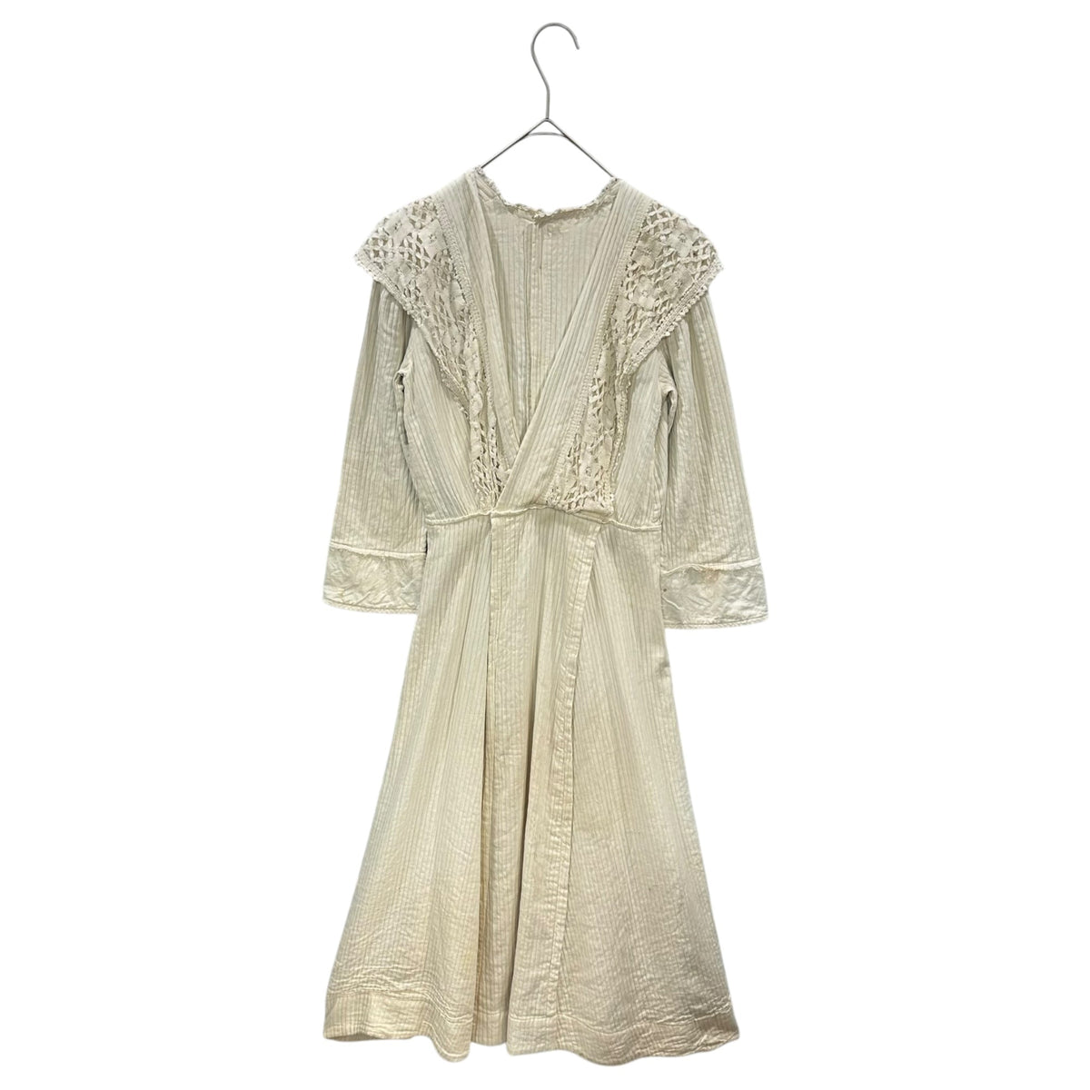 Euro antique 20s Shoulder Lace Dress White