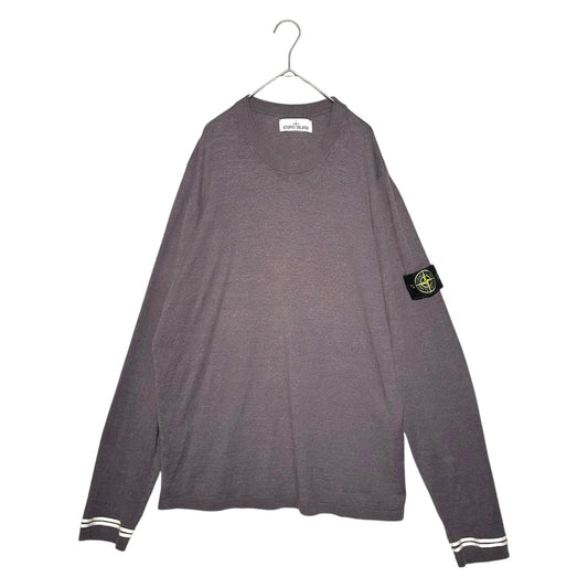 STONE ISLAND 19SS Linen Sleeve Line Crew Knit T-Shirt Size L