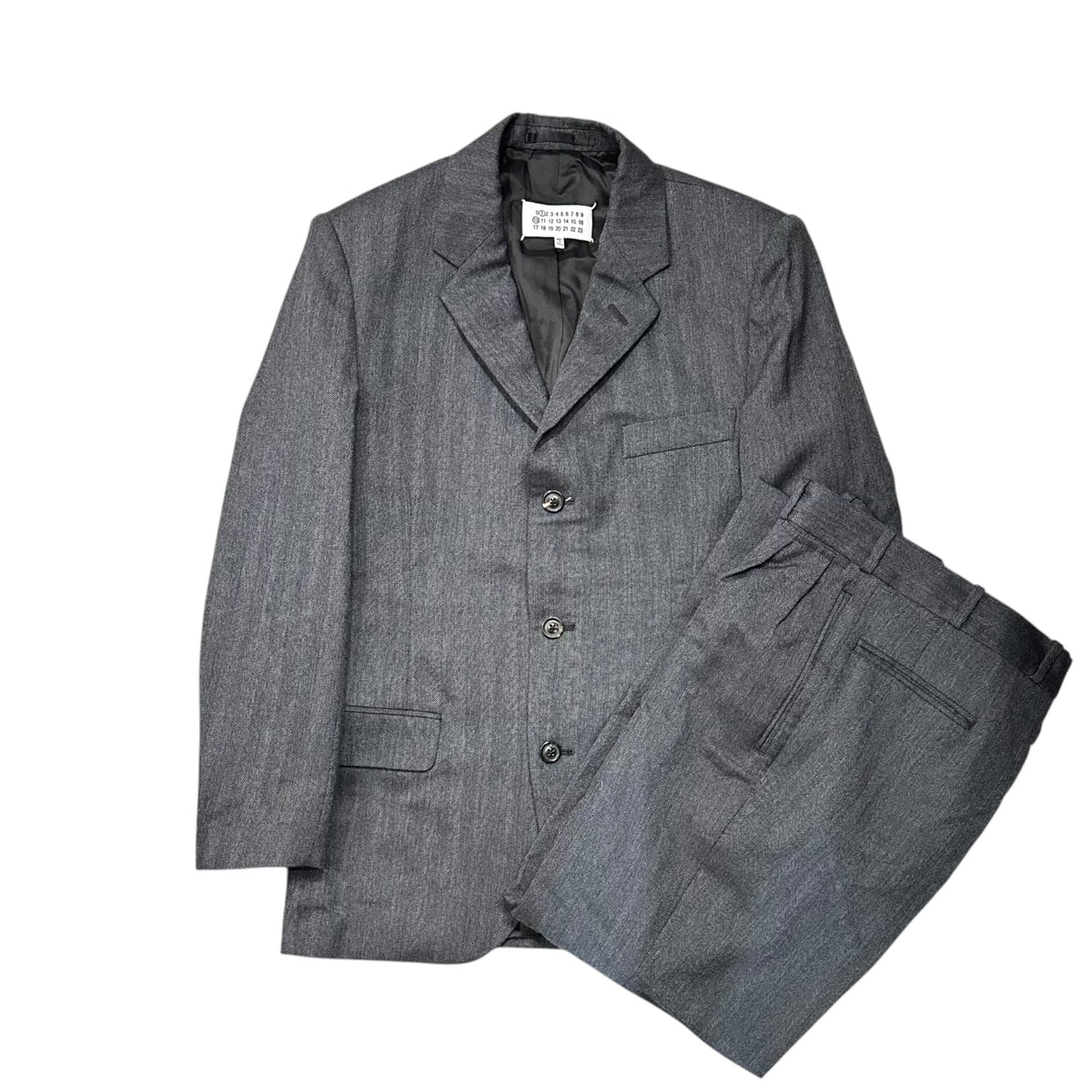 MAISON MARGIELA 22AW Herringbone Wool Suit Jacket Size 46